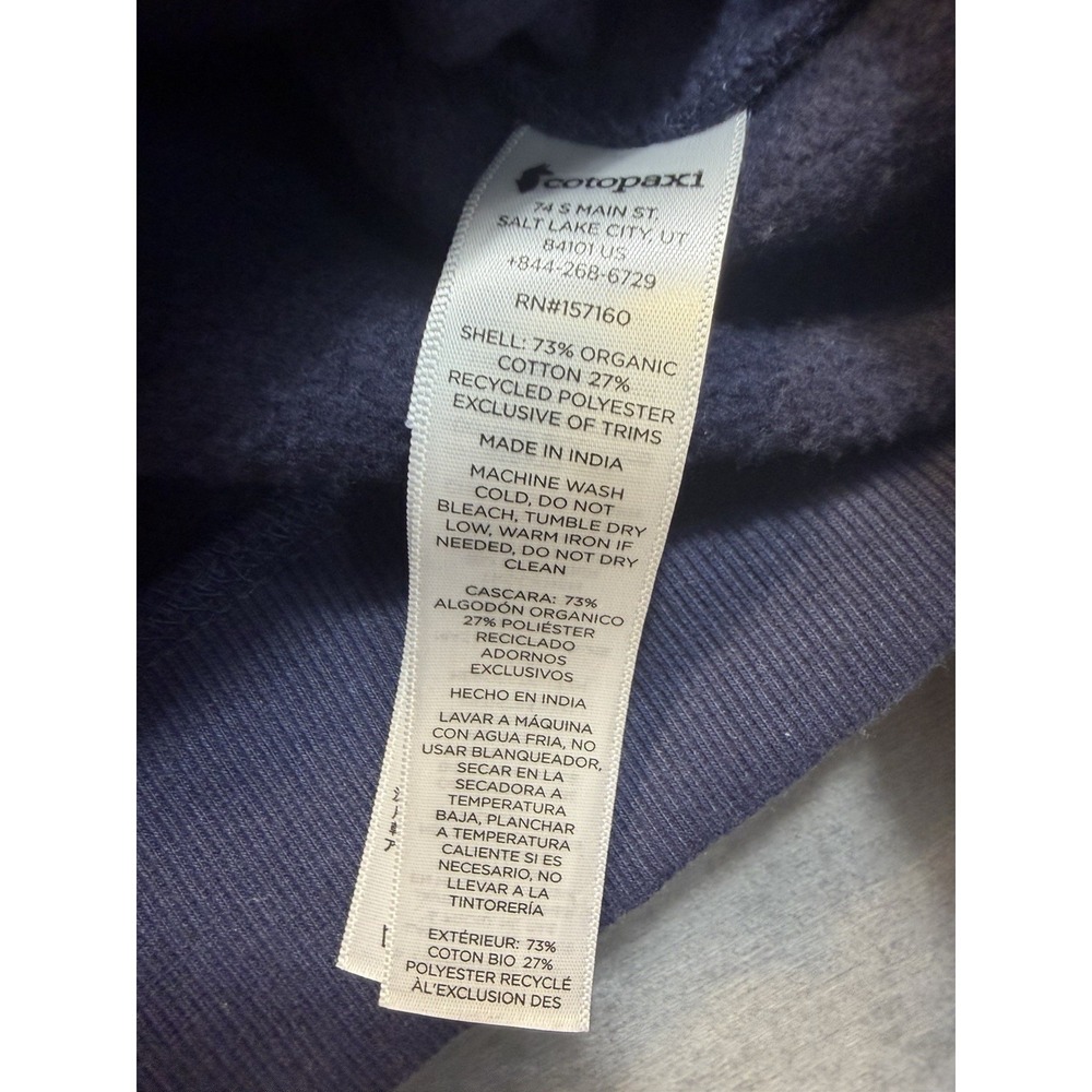 Cotopaxi Men's  Do Good Crew Sweatshirt Size Large Maritime Navy NEW - Picture 7 of 7
